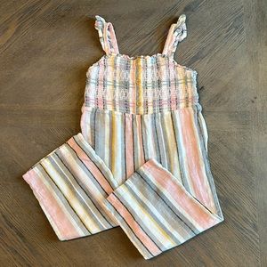 Cat & Jack girls 4T linen striped romper